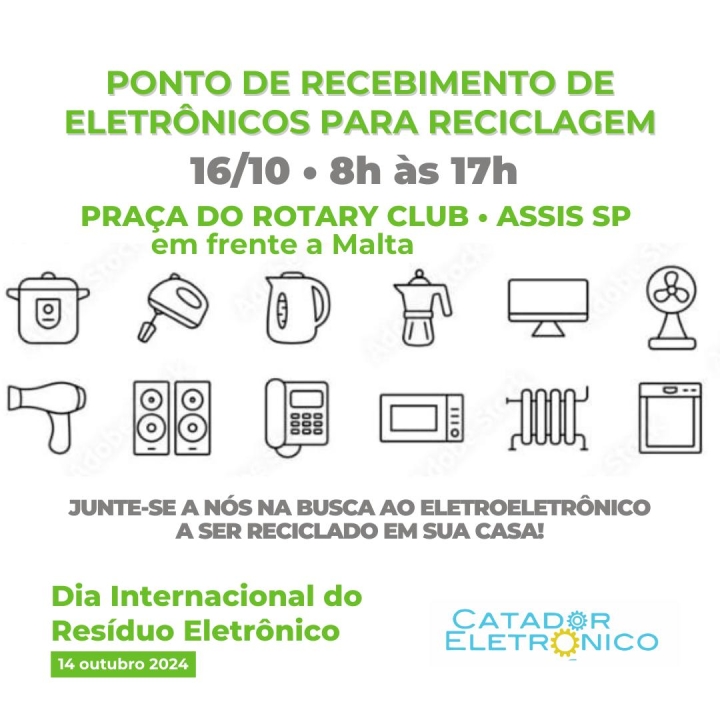 Coleta de eletroeletrônicos em Assis marca o Dia Internacional de Resíduo Eletrônico